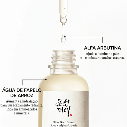 Serum para combate de manchas escuras: Arroz + Alfa-Arbutina
